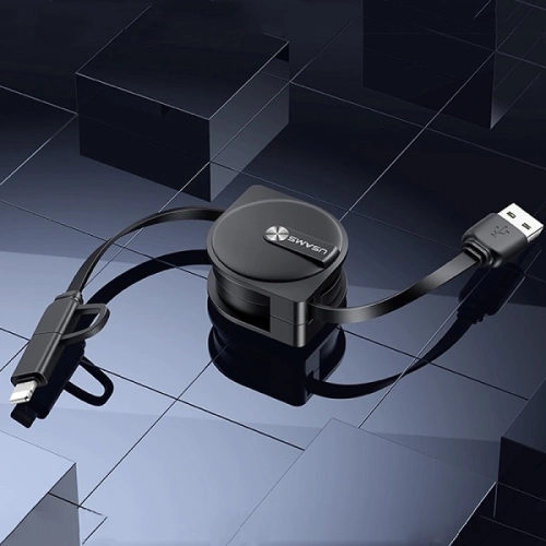 Kup Kabel svinovací USAMS U1 US-SJ192 2w1 USB-A/Lightning/microUSB 1m černý/black - USA983 - {ean13} - Sklep Home Screen