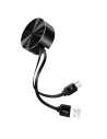 Zavinutý kabel USAMS U-Bin US-SJ163 USB-A/microUSB 2A 1m černý/black