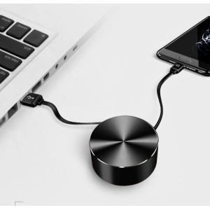 Zavinutý kabel USAMS U-Bin US-SJ163 USB-A/microUSB 2A 1m černý/black