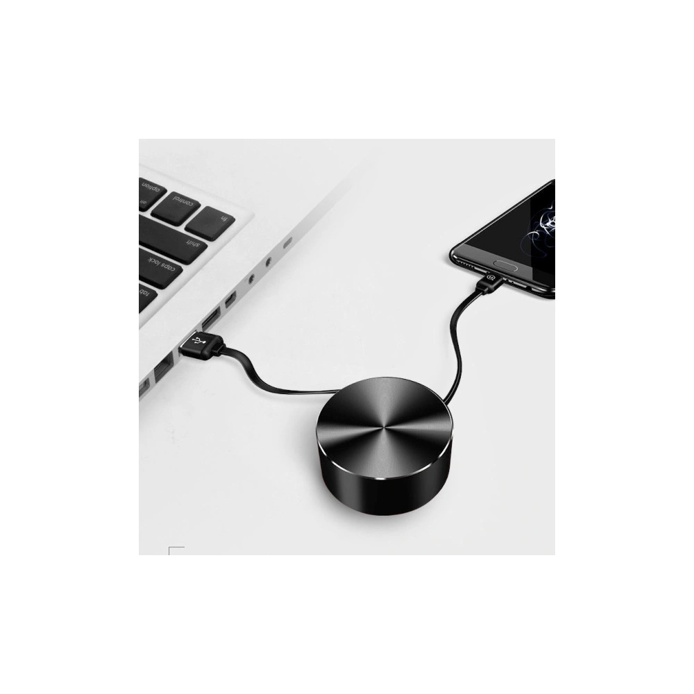 Kabel zwijany USAMS U-Bin US-SJ163 USB-A/microUSB 2A 1m czarny/black