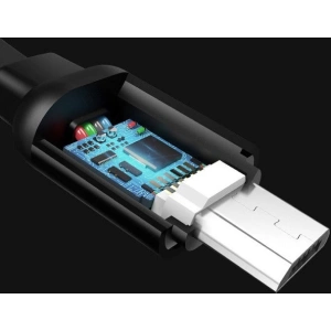 Zavinutý kabel USAMS U-Bin US-SJ163 USB-A/microUSB 2A 1m černý/black