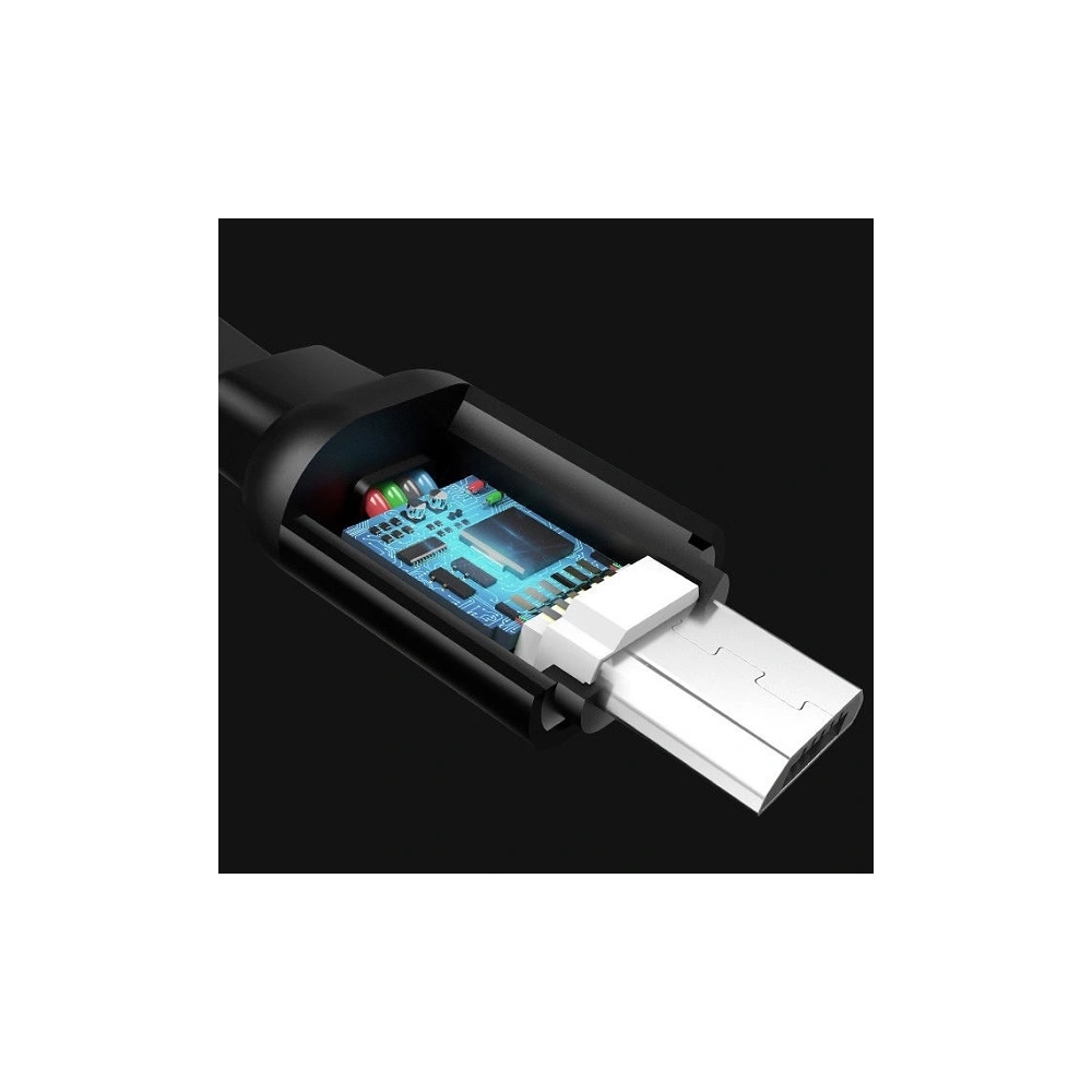 Kabel zwijany USAMS U-Bin US-SJ163 USB-A/microUSB 2A 1m czarny/black