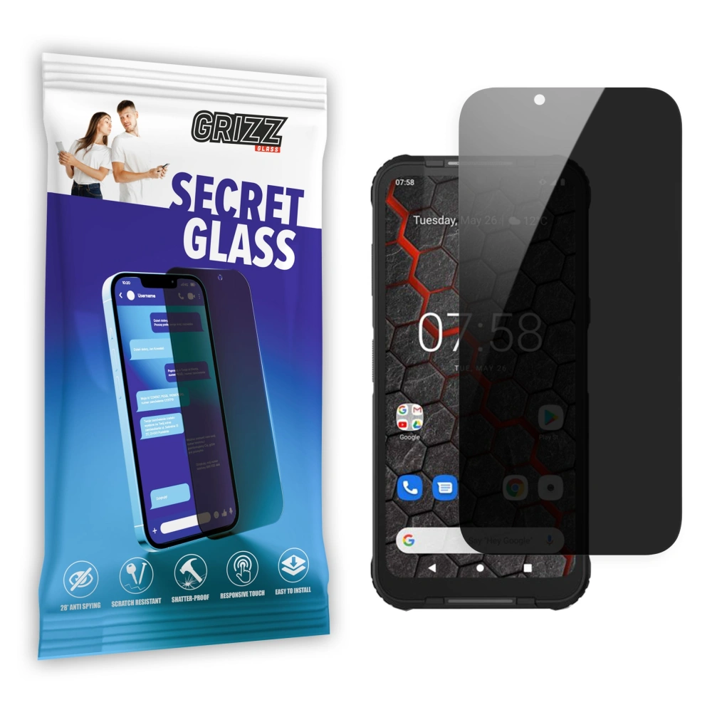 Matowe szkło prywatyzujące GrizzGlass SecretGlass do MyPhone Hammer 3 Plus