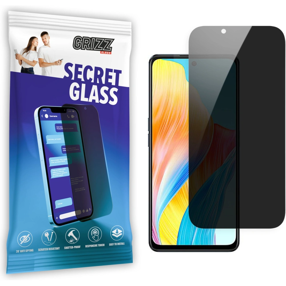 Matowe szkło prywatyzujące GrizzGlass SecretGlass do Oppo A1