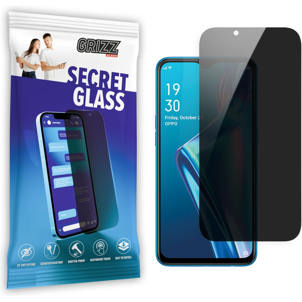 Matowe szkło prywatyzujące GrizzGlass SecretGlass do Oppo A12