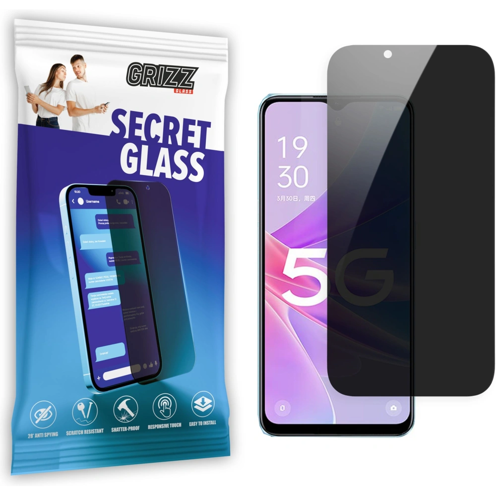 Matowe szkło prywatyzujące GrizzGlass SecretGlass do Oppo A1x 5G