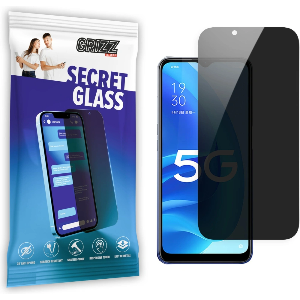 Matowe szkło prywatyzujące GrizzGlass SecretGlass do Oppo A55s