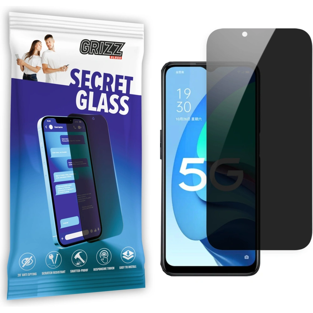 Matowe szkło prywatyzujące GrizzGlass SecretGlass do Oppo A56s