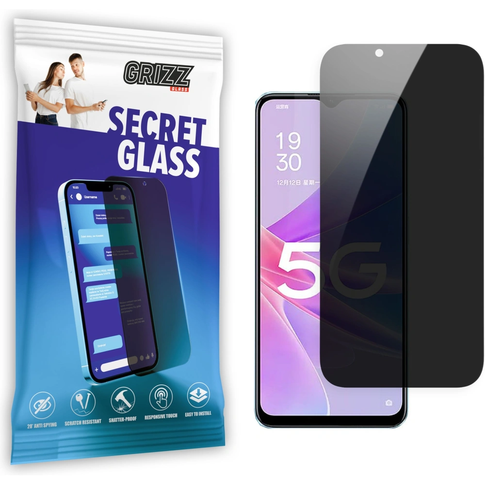 Matowe szkło prywatyzujące GrizzGlass SecretGlass do Oppo A58x 5G
