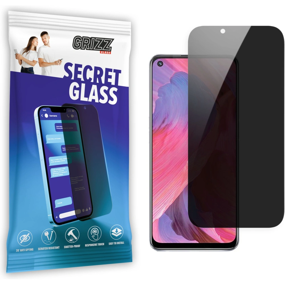 Matowe szkło prywatyzujące GrizzGlass SecretGlass do Oppo A74 5G
