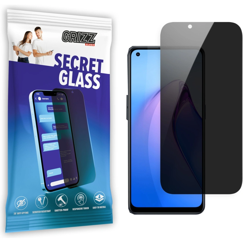 Matowe szkło prywatyzujące GrizzGlass SecretGlass do Oppo Reno 8z 5G