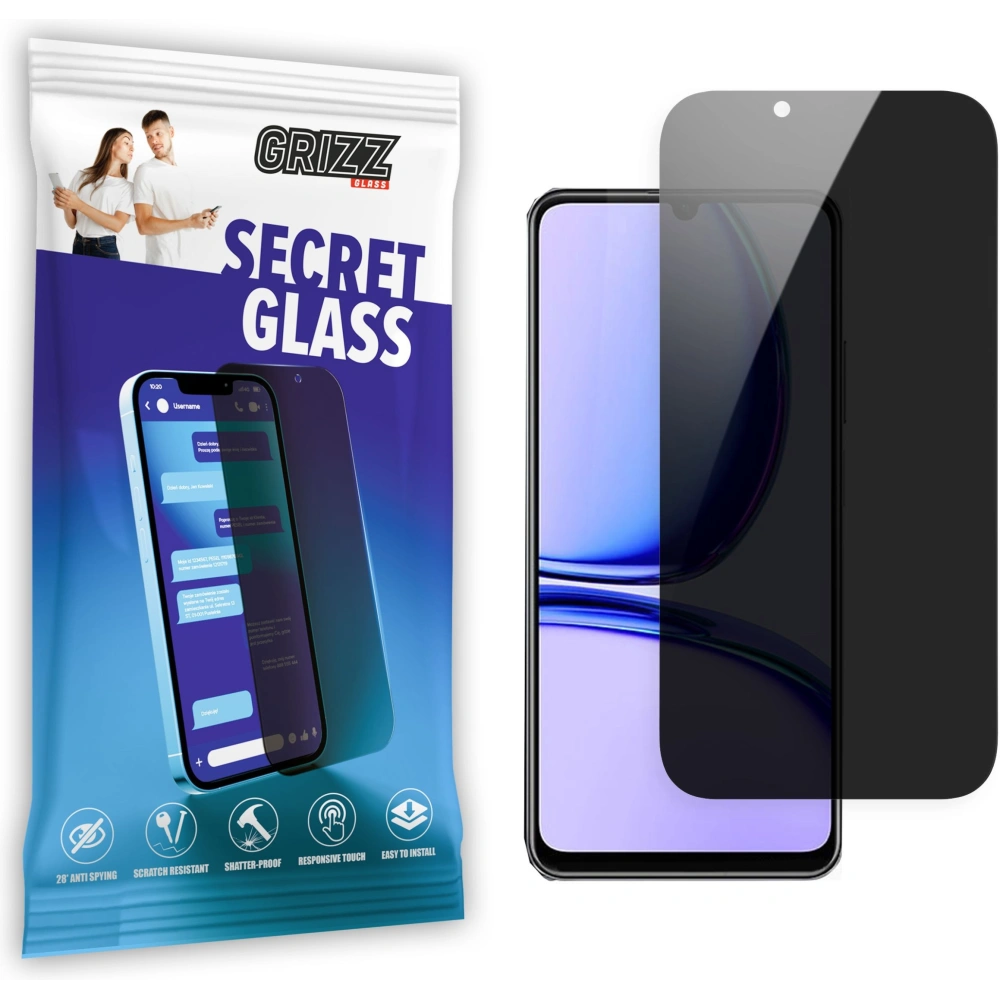 Matowe szkło prywatyzujące GrizzGlass SecretGlass do Realme C53