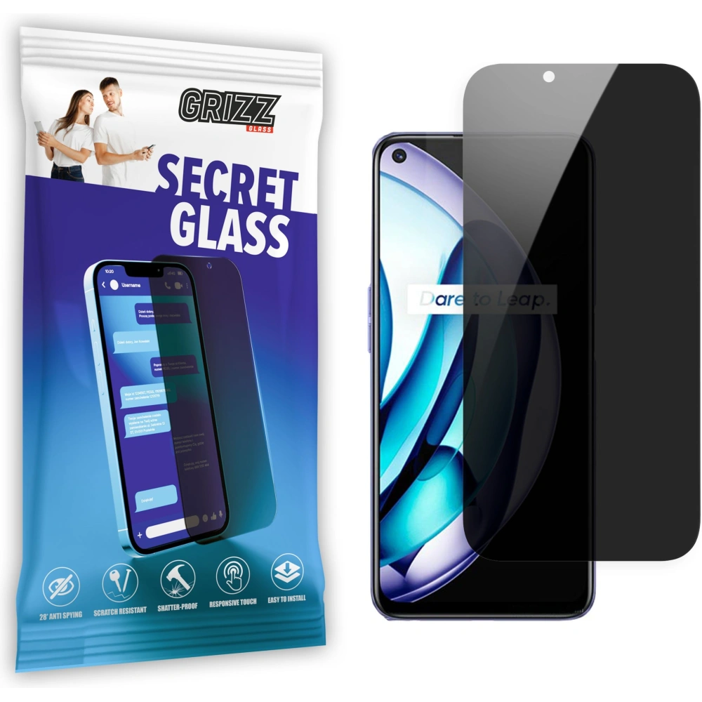 Matowe szkło prywatyzujące GrizzGlass SecretGlass do Realme Q3s 5G