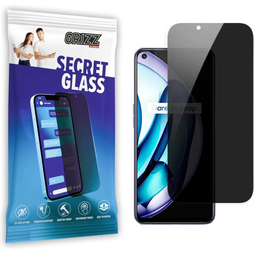 Matowe szkło prywatyzujące GrizzGlass SecretGlass do Realme Q3T 5G