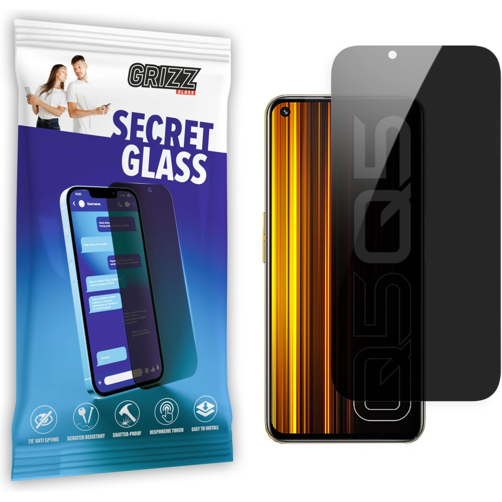 Matowe szkło prywatyzujące GrizzGlass SecretGlass do Realme Q5