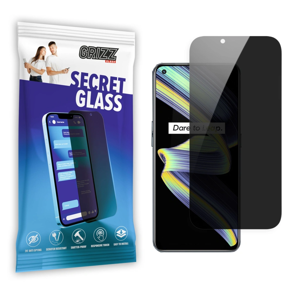Matowe szkło prywatyzujące GrizzGlass SecretGlass do Realme X7 Max 5G