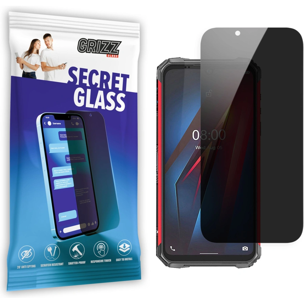 Matowe szkło prywatyzujące GrizzGlass SecretGlass do Ulefone Armor 8