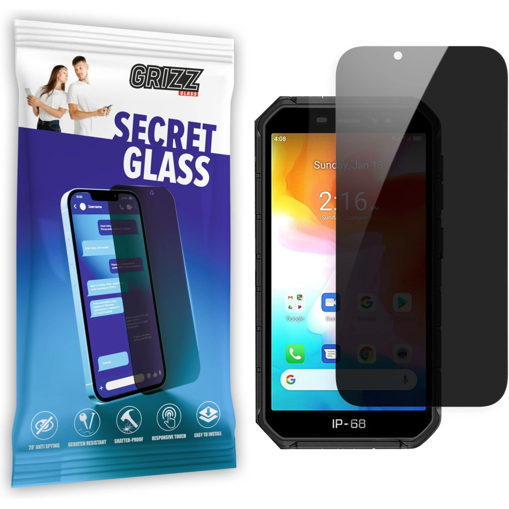 Matowe szkło prywatyzujące GrizzGlass SecretGlass do Ulefone Armor X7
