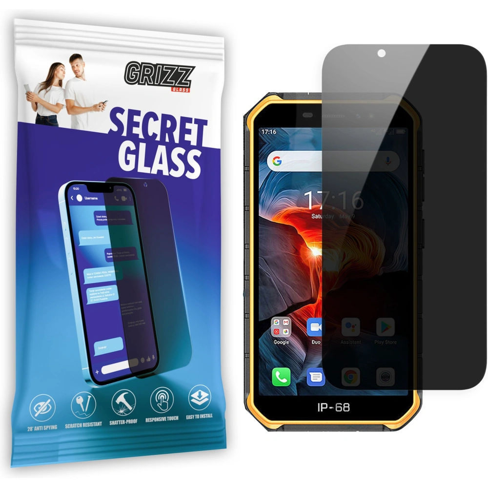 Matowe szkło prywatyzujące GrizzGlass SecretGlass do Ulefone Armor X7 Pro