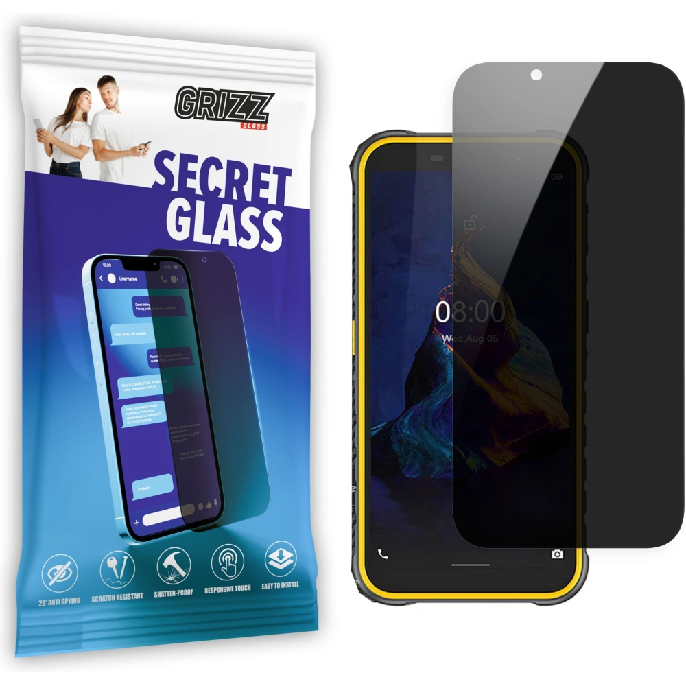 Matowe szkło prywatyzujące GrizzGlass SecretGlass do Ulefone Armor X8