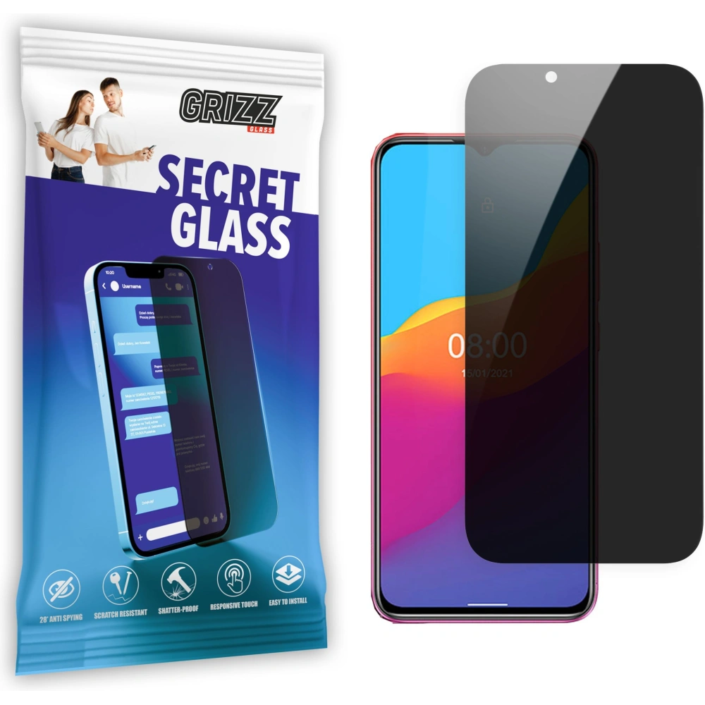 Matowe szkło prywatyzujące GrizzGlass SecretGlass do Ulefone Note 10