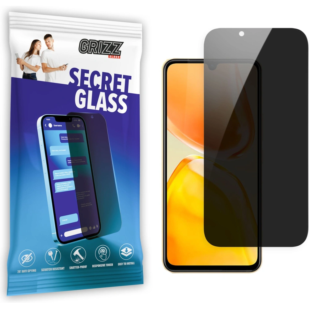 Matowe szkło prywatyzujące GrizzGlass SecretGlass do Vivo X80 Lite