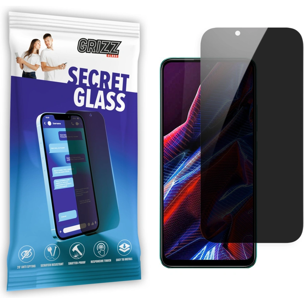 Matowe szkło prywatyzujące GrizzGlass SecretGlass do Xiaomi POCO X4 Pro