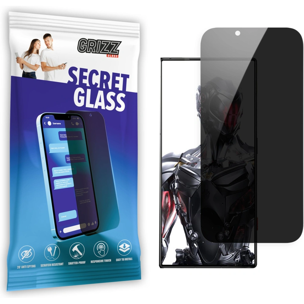 Matowe szkło prywatyzujące GrizzGlass SecretGlass do ZTE nubia Red Magic 8 Pro+