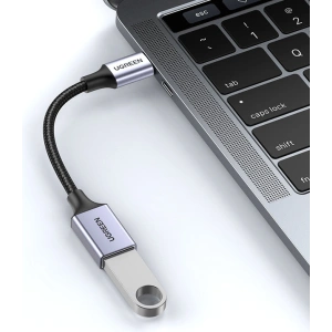 Kabel OTG UGREEN US378 USB C (męski)/USB-A (żeński) 3.0 0.15m czarny