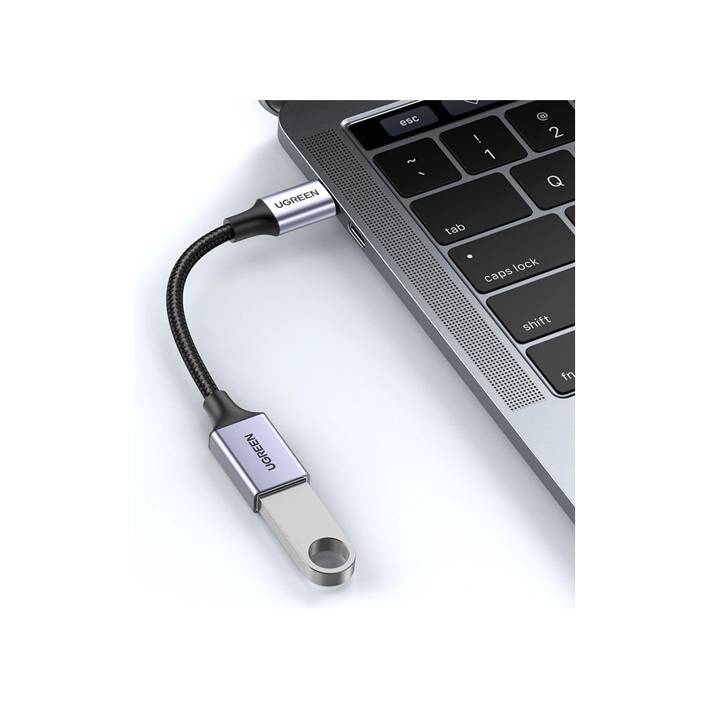 Kabel OTG UGREEN US378 USB C (męski)/USB-A (żeński) 3.0 0.15m czarny