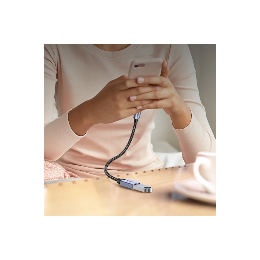 Kabel OTG UGREEN US378 USB C (męski)/USB-A (żeński) 3.0 0.15m czarny