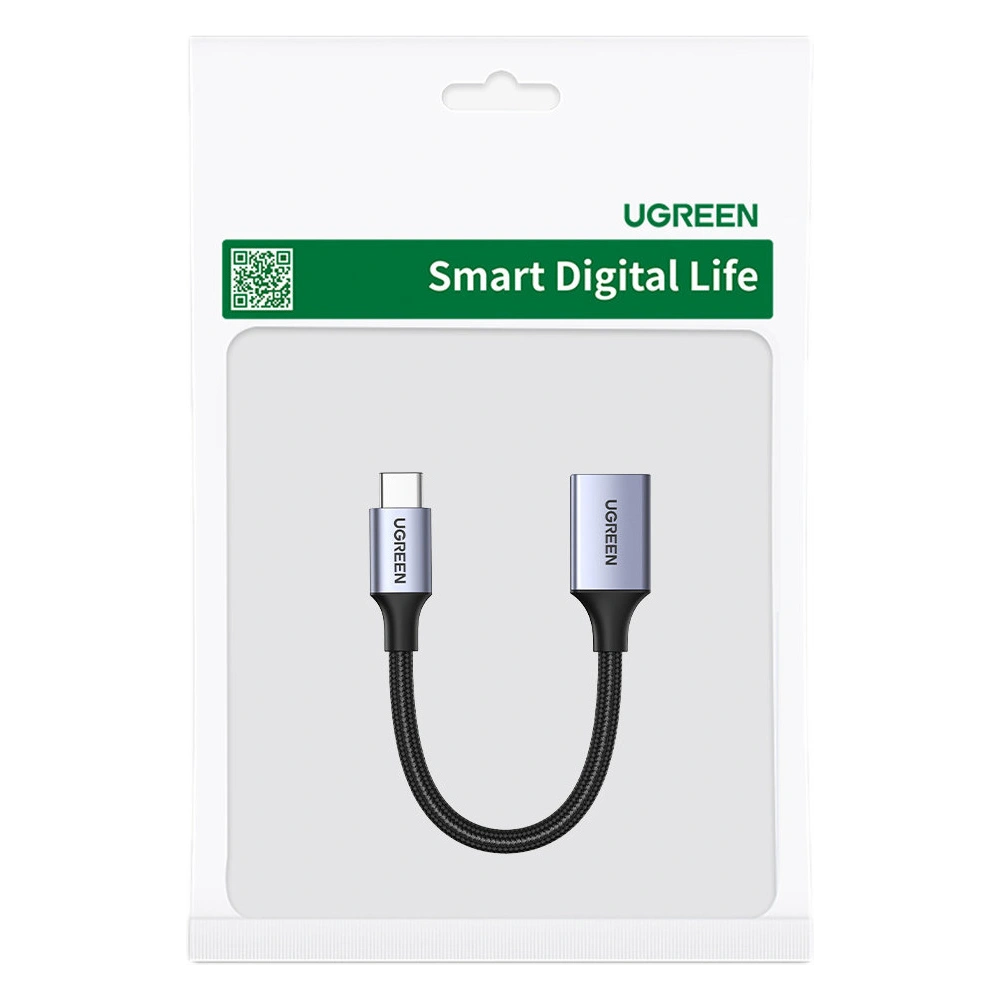 Kabel OTG UGREEN US378 USB C (męski)/USB-A (żeński) 3.0 0.15m czarny