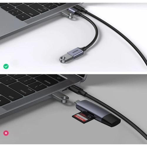 Kup 0.15m UGREEN US378 USB C (Stecker)/USB-A (Buchse) 3.0 OTG-Kabel schwarz - UGR1665 - {ean13} - Sklep Home Screen