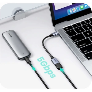 0.15m UGREEN US378 USB C (Stecker)/USB-A (Buchse) 3.0 OTG-Kabel schwarz