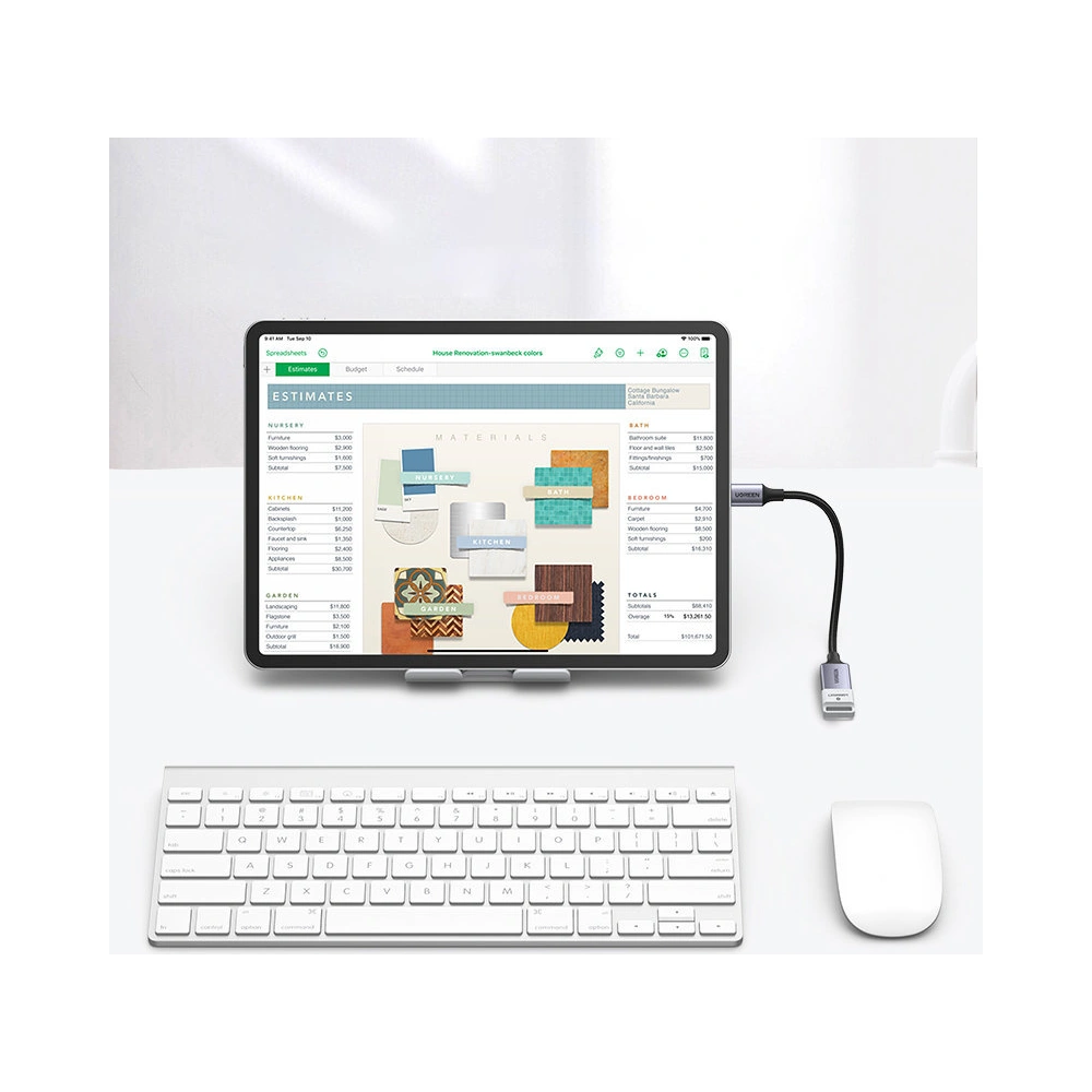 Kabel OTG UGREEN US378 USB C (męski)/USB-A (żeński) 3.0 0.15m czarny