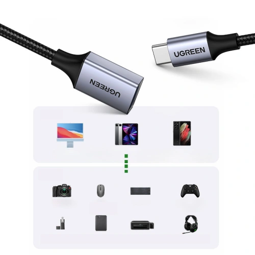 Kup 0.15m UGREEN US378 USB C (Stecker)/USB-A (Buchse) 3.0 OTG-Kabel schwarz - UGR1665 - {ean13} - Sklep Home Screen