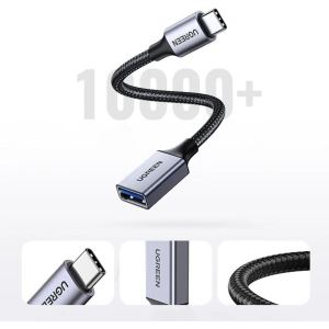 Kabel OTG UGREEN US378 USB C (męski)/USB-A (żeński) 3.0 0.15m czarny