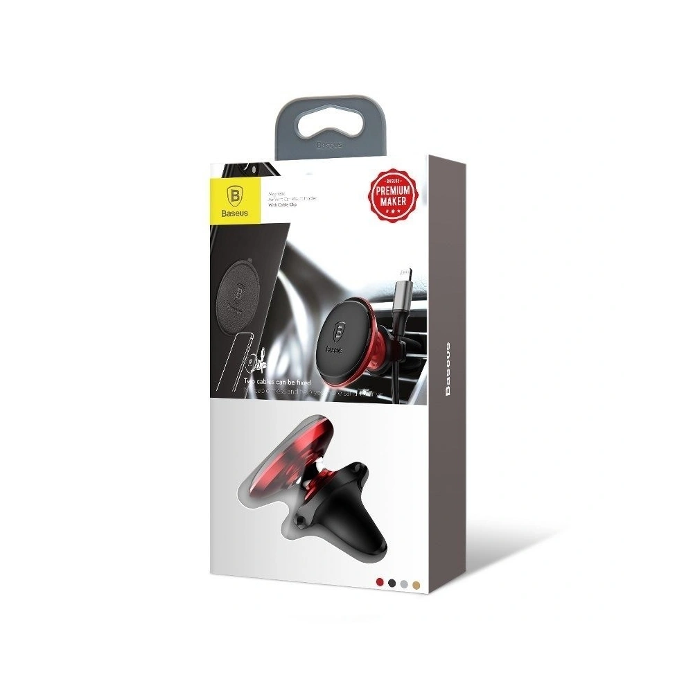 Magnetyczny uchwyt samochodowy do kratki Baseus Magnetic Air Vent (czerwony)