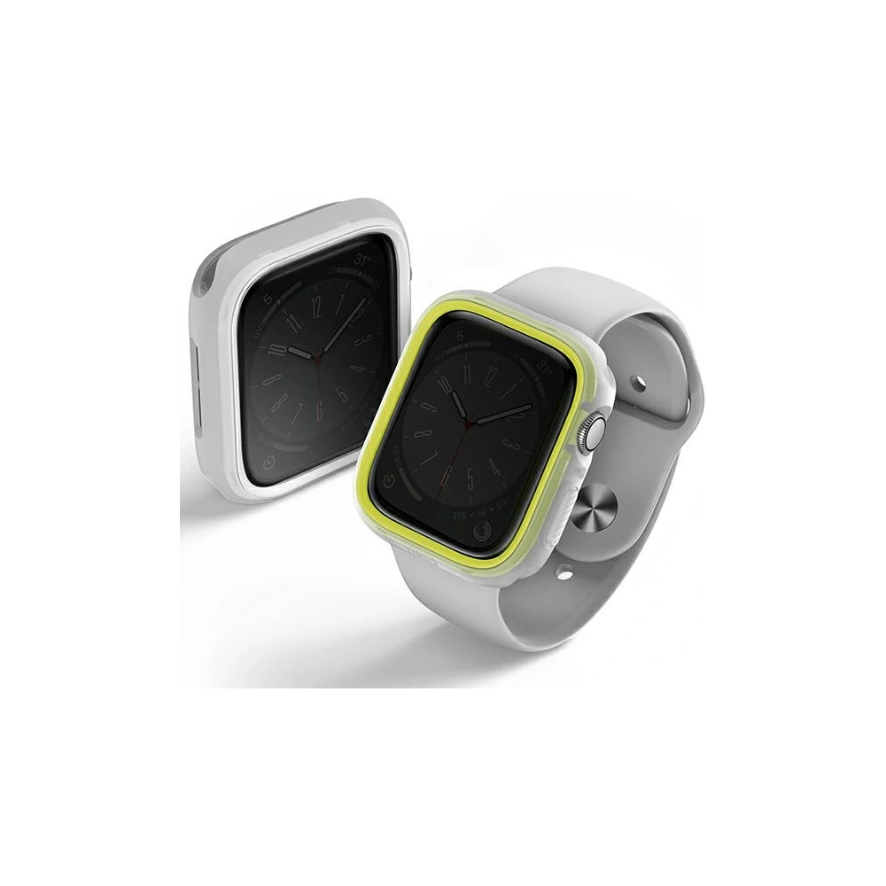 Etui UNIQ Moduo Apple Watch 4/5/6/7/SE/8/9 40/41mm limonka-biały/lime-white