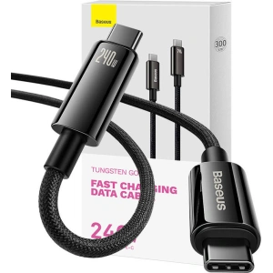 Kabel Baseus Tungsten Gold USB-C/USB-C 240W 3m (czarny)