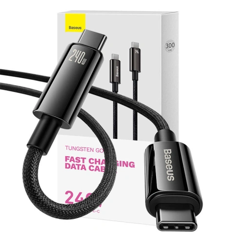 Kup Baseus Cablu Tungsten Gold USB-C/USB-C 240W 3m (negru) - BSU4465 - {ean13} - Sklep Home Screen