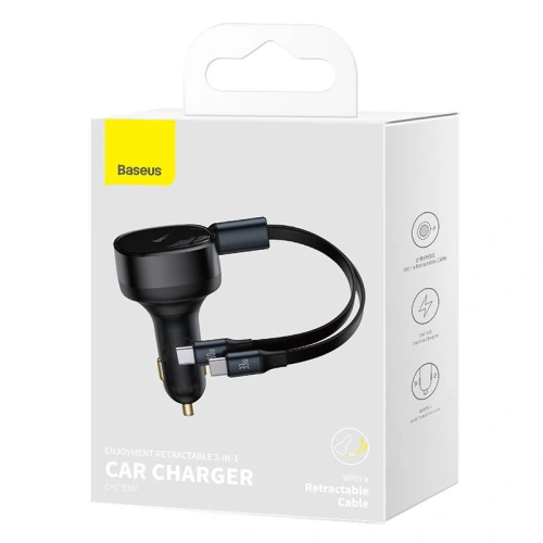 Kup Autós töltő Baseus Enjoyment 33W + USB-C kábelek (fekete) - BSU4466 - {ean13} - Sklep Home Screen