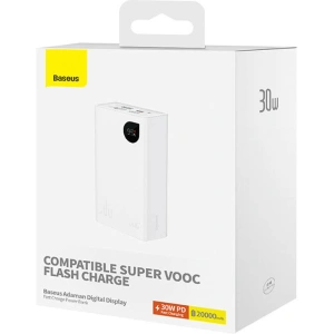 Powerbank Baseus Adaman 2, 20000mAh, 30W (biały)