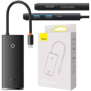 Kup Baseus Adapter HUB OS Lite 6-Port USB-C/HDMI - USB3.0x2 - PD - SD/TF (schwarz) - BSU4473 - {ean13} - Sklep Home Screen