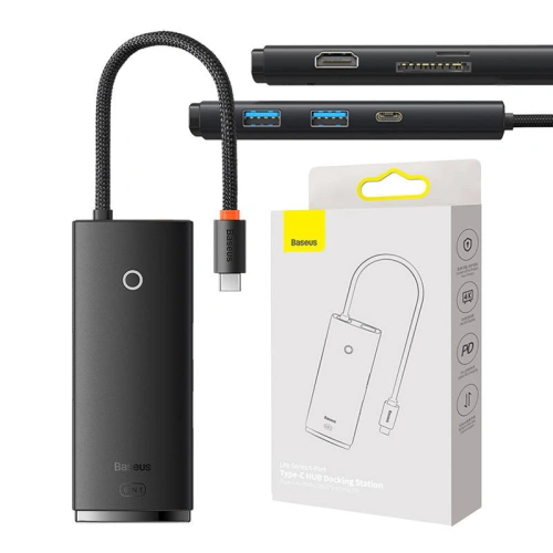 Kup Baseus Adapter HUB OS Lite 6-Port USB-C/HDMI - USB3.0x2 - PD - SD/TF (schwarz) - BSU4473 - {ean13} - Sklep Home Screen