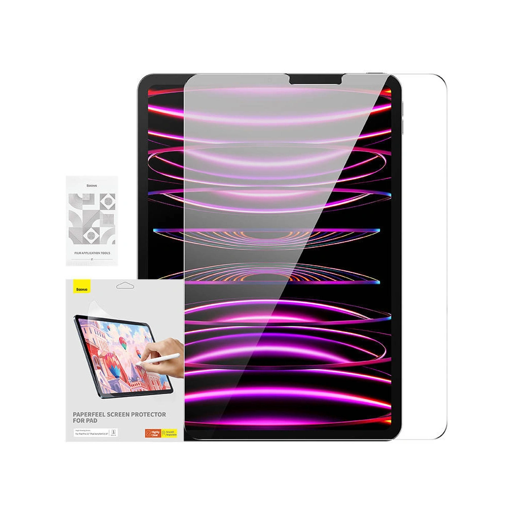 Folia na ekran Baseus Paperfeel Apple iPad Air 10.9 2020/2022 (4. i 5. gen) / iPad Pro 11 2018/2020/2021/2022 (1., 2., 3. i 4. gen) / iPad Air 11 2024 (6. generacji) Clear