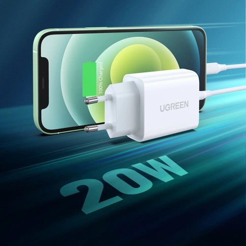 Kup Ładowarka sieciowa UGREEN 60450 USB-C Power Delivery 3.0 Quick Charge 4.0+ 20W 3A biały - UGR1668 - {ean13} - Sklep Home Screen