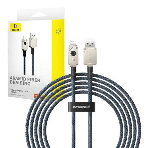 Buy Baseus Unbreakable Series USB-A/Lightning Cable 2.4A 2m (navy blue) - BSU4500 - {ean13} - Home Screen Store Europe