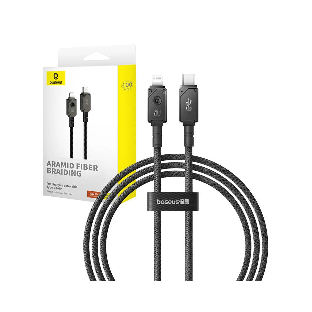 Kabel Baseus Unbreakable Series USB-C/Lightning 2.4A 1m (Czarny)