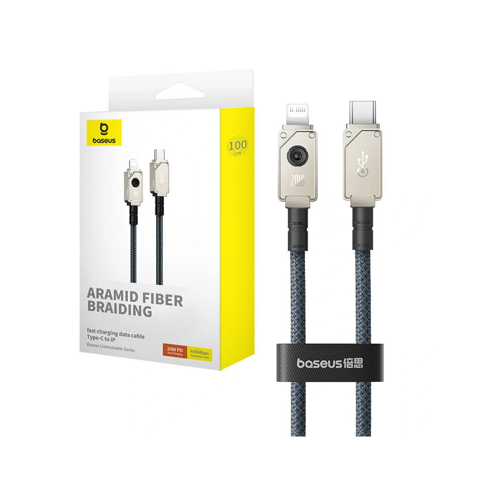Kabel Baseus Unbreakable Series USB-C/Lightning 2.4A 1m (granatowy)